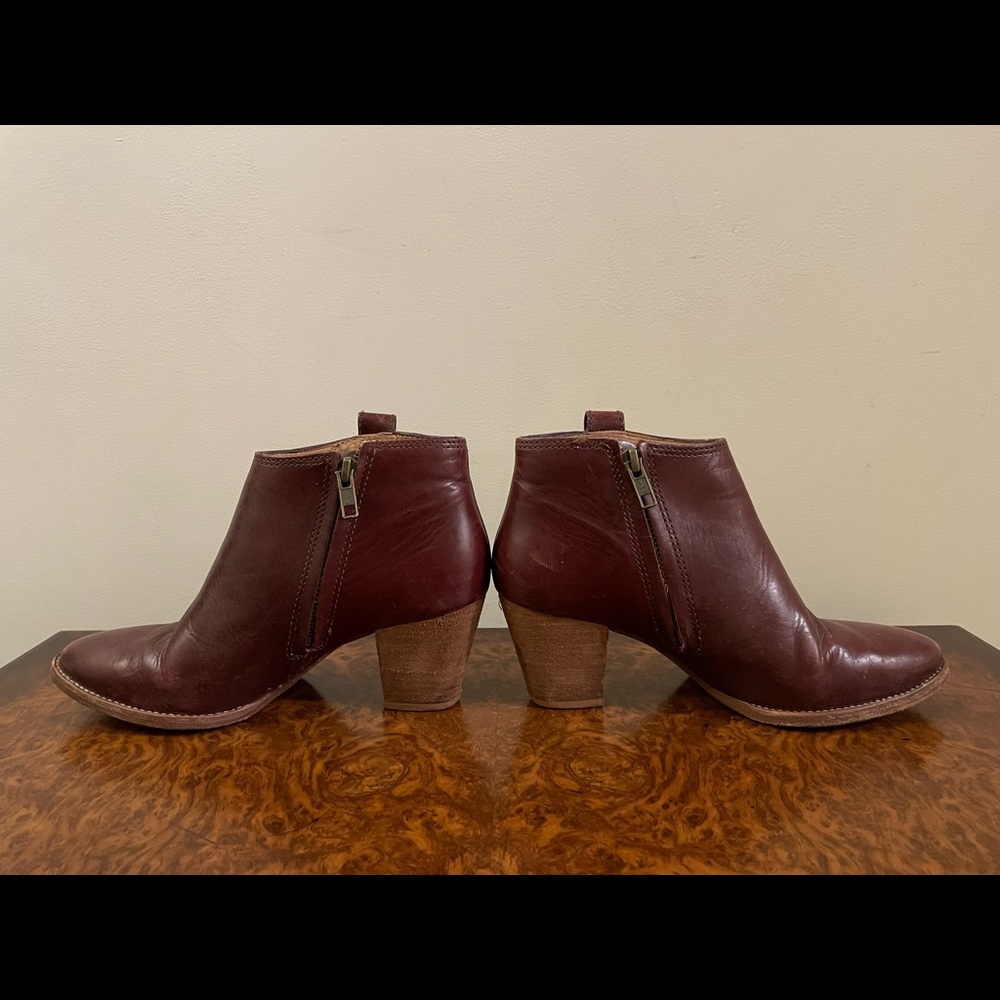 Madewell Maroon Leather Booties